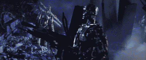 Terminator shooting laser gun