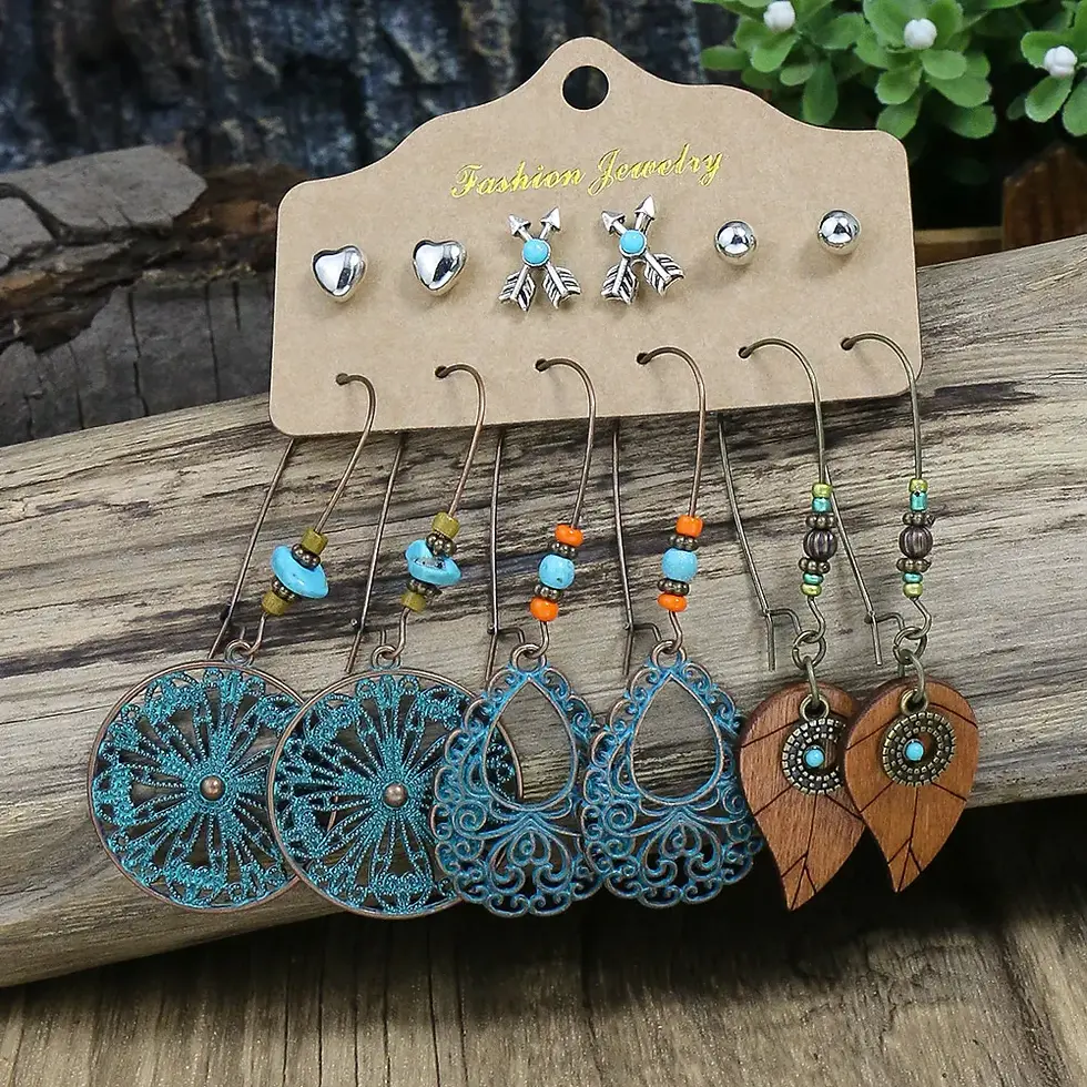 Thumbnail: Bohemian Dreamcatcher Tassel Drop Earrings