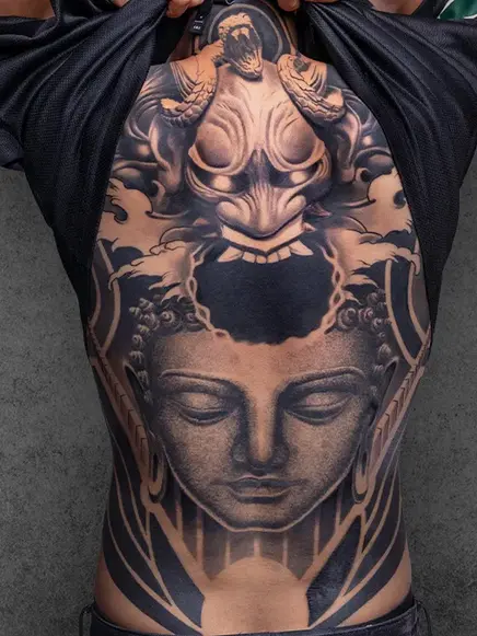 full back buddha tattoo