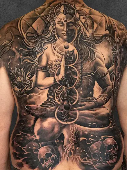 dualism shiva and parvati tattoo