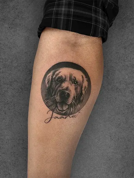 dog portrait tattoo