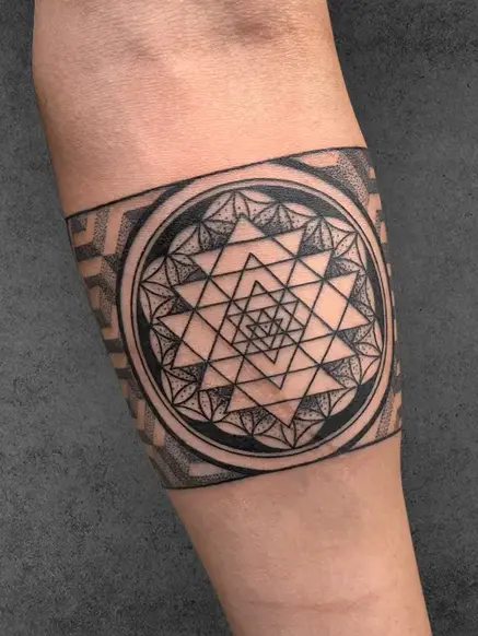 geometric armband tattoo