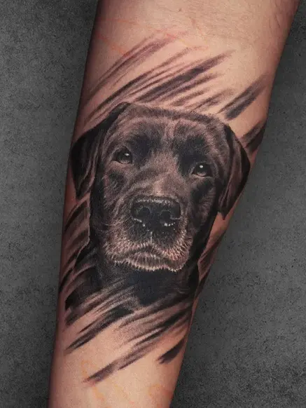 dog portrait tattoo