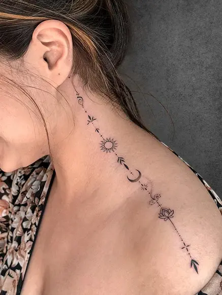 minimalist phases of moon tattoo