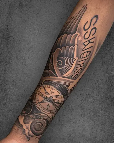 compass tattoo design
