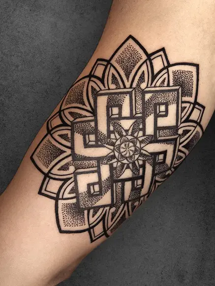 mandala and dotwork tattoo