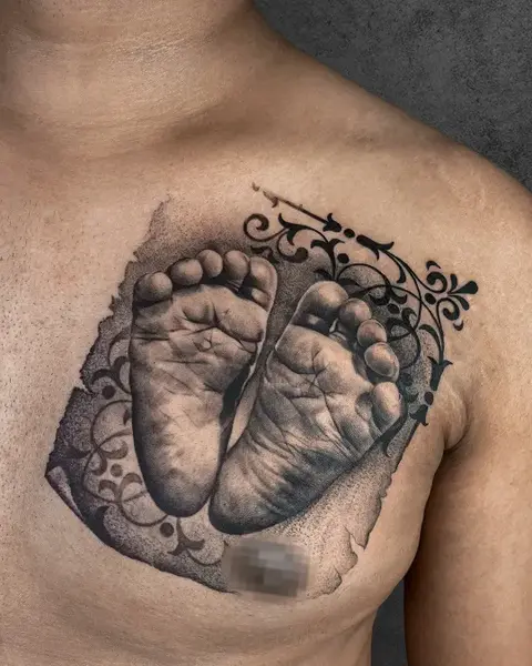 baby feet tattoo