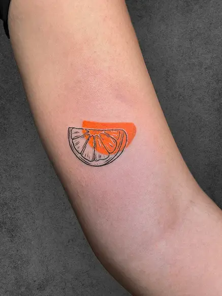 small color orange tattoo
