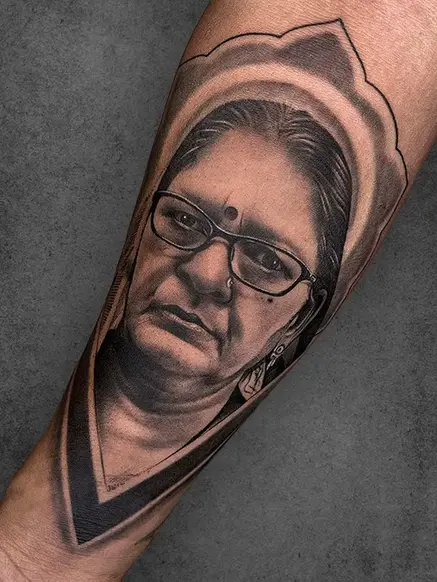 mother's portrait tattoo