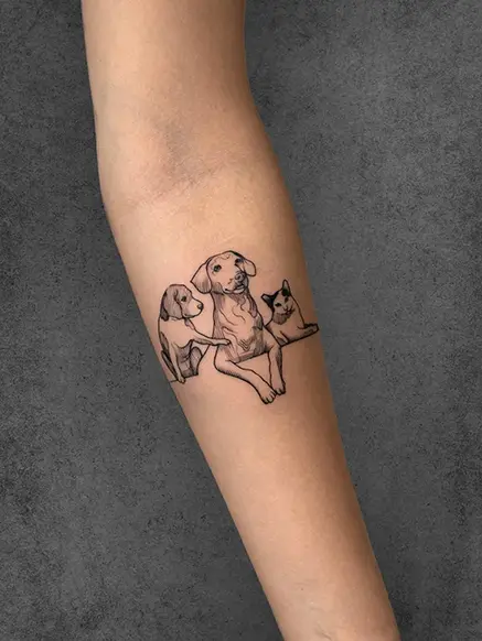 small dog portrait tattoo