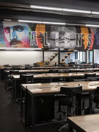 Aliens School of Tattoo Art's classroom is equipped with most modern tattoo equipments and tattoo workstations