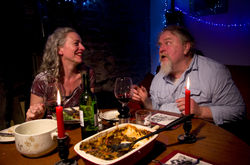 Actors Seylan Baxter and Sean Higgs