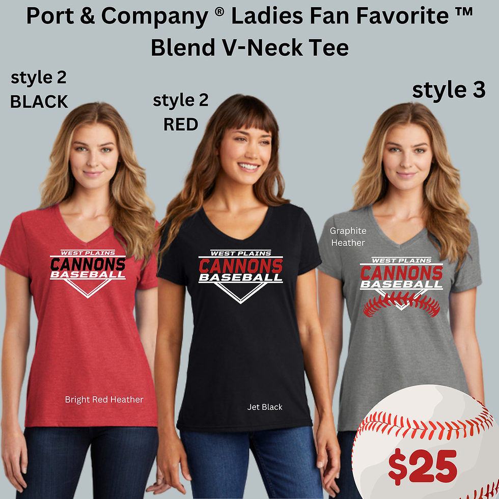 Thumbnail: Cannons Baseball Ladies V-Neck Tee