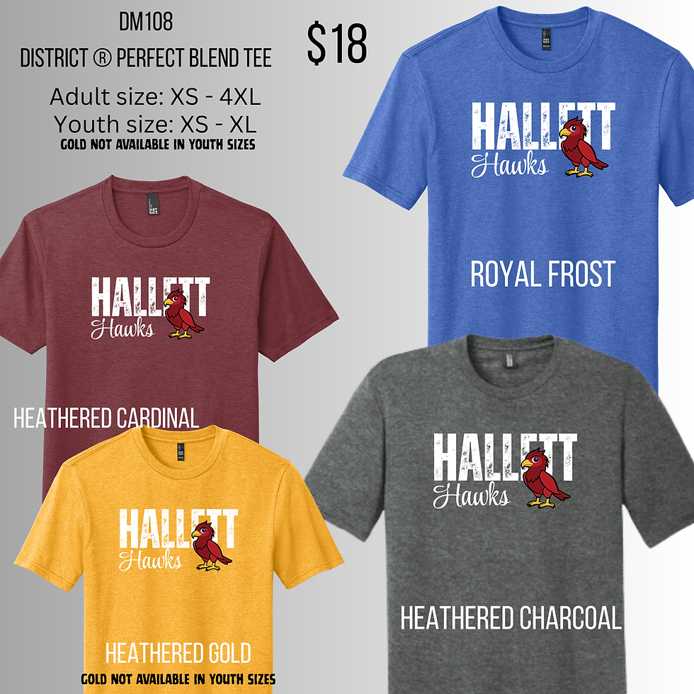 Thumbnail: Hallett Hawks TriBlend Tee - Youth & Adult