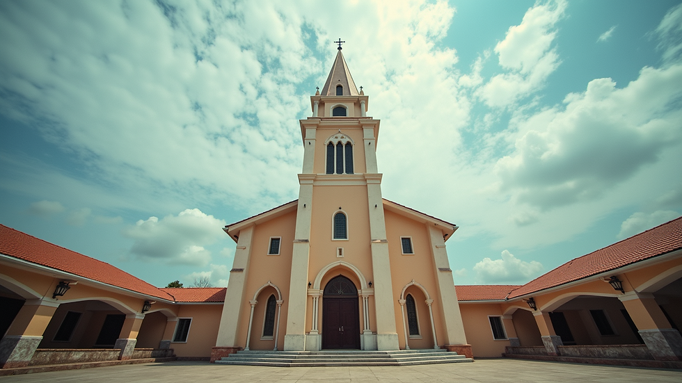 Eye-level view of the main church building in Port Harcourt