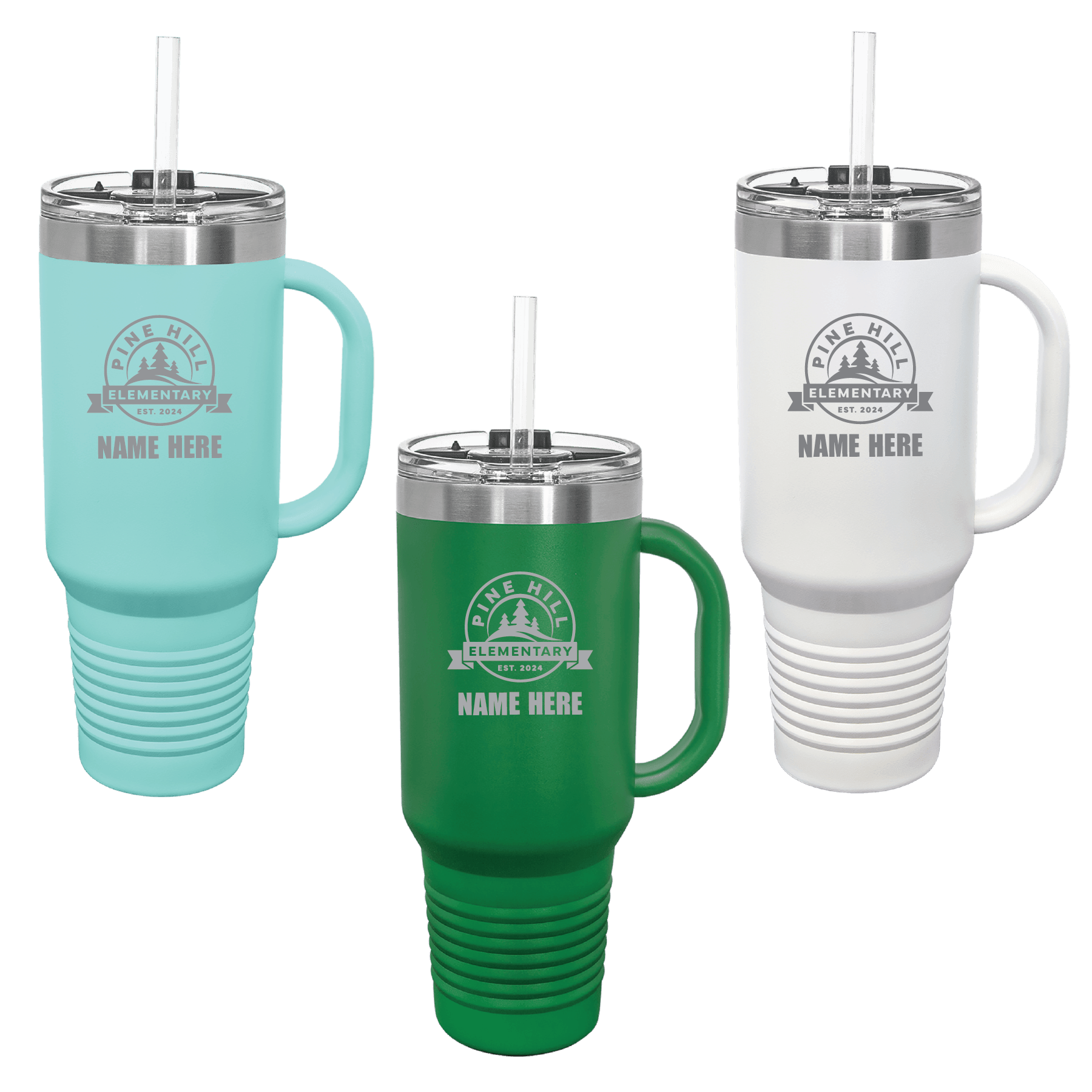 Pine Hill 40 oz. Travel Mug with Handle, Straw Included
