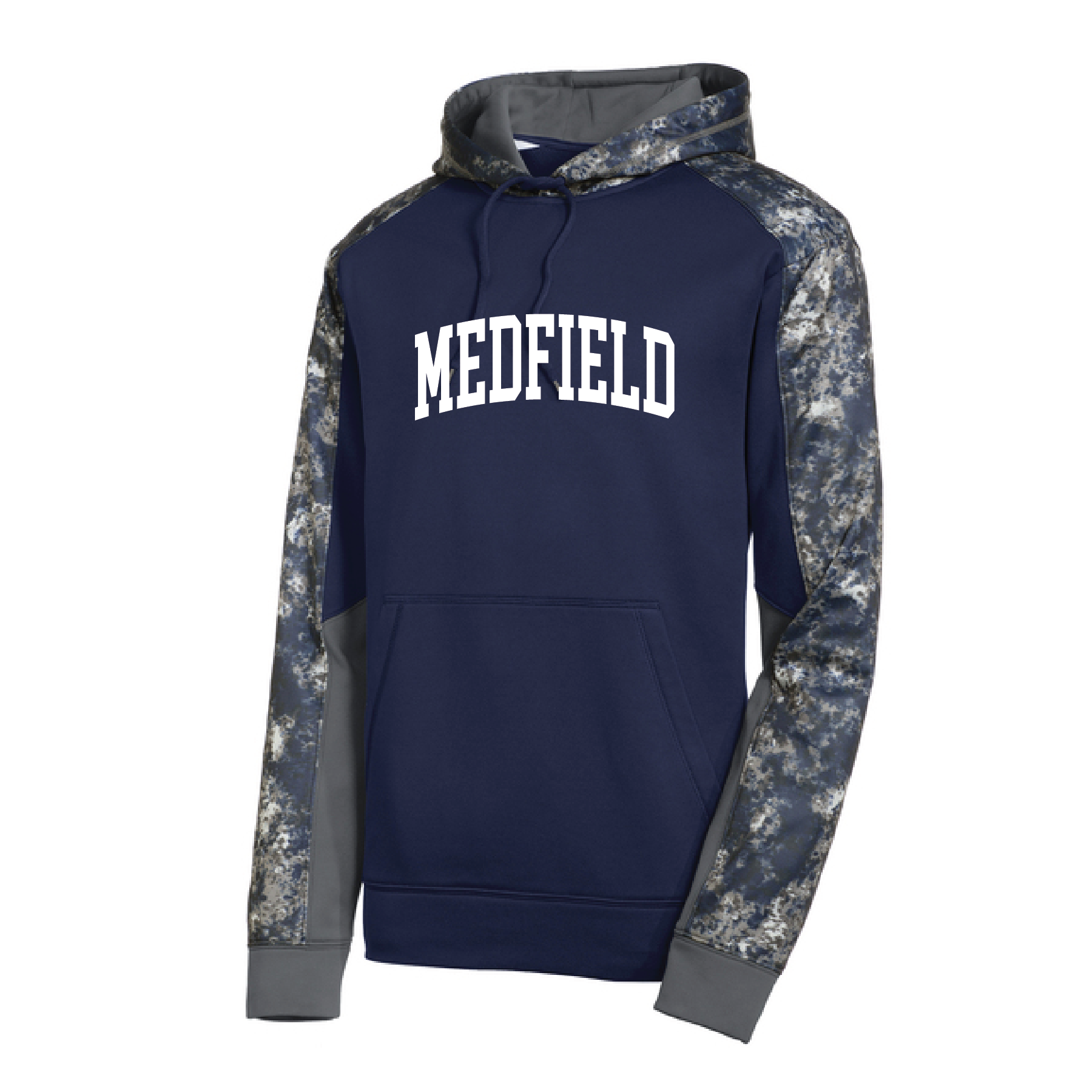 Medfield Sport Wick Granite Pullover Hooded Sweatshirt