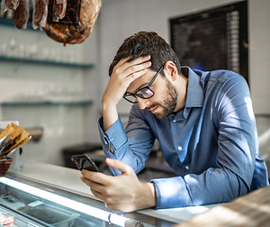 Image of a frustrated business owner.