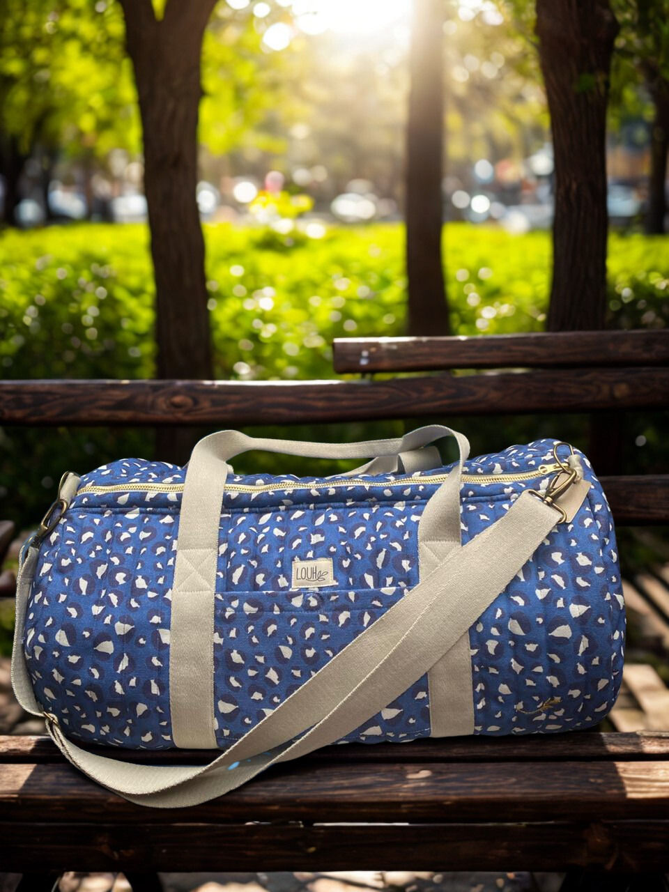 ROUND BAG blue leopard