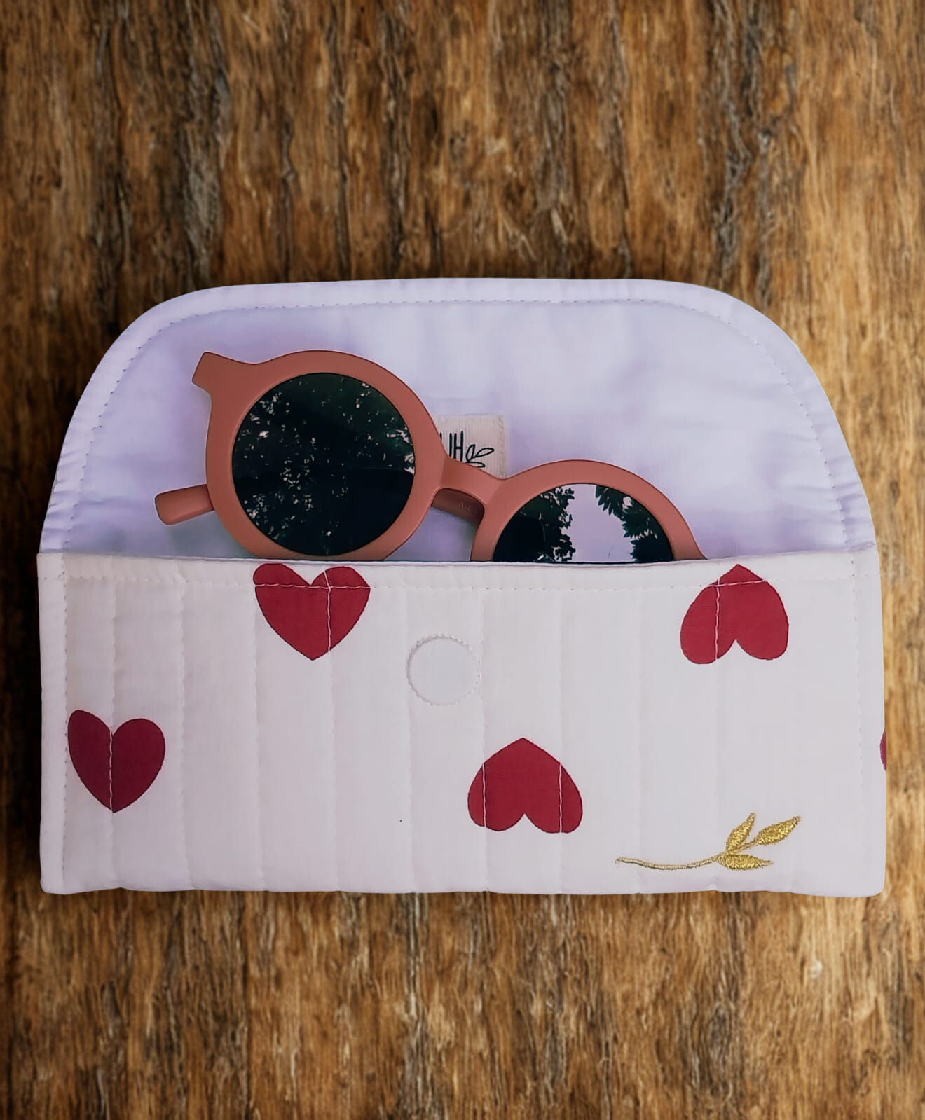 GLASSES POUCH red heart