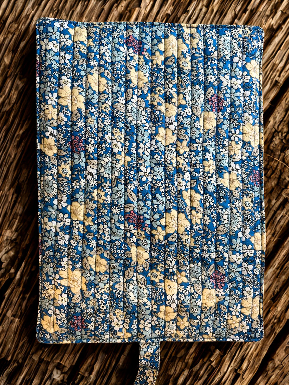 TRAVEL JEWELRY POUCH blue yellow flowers