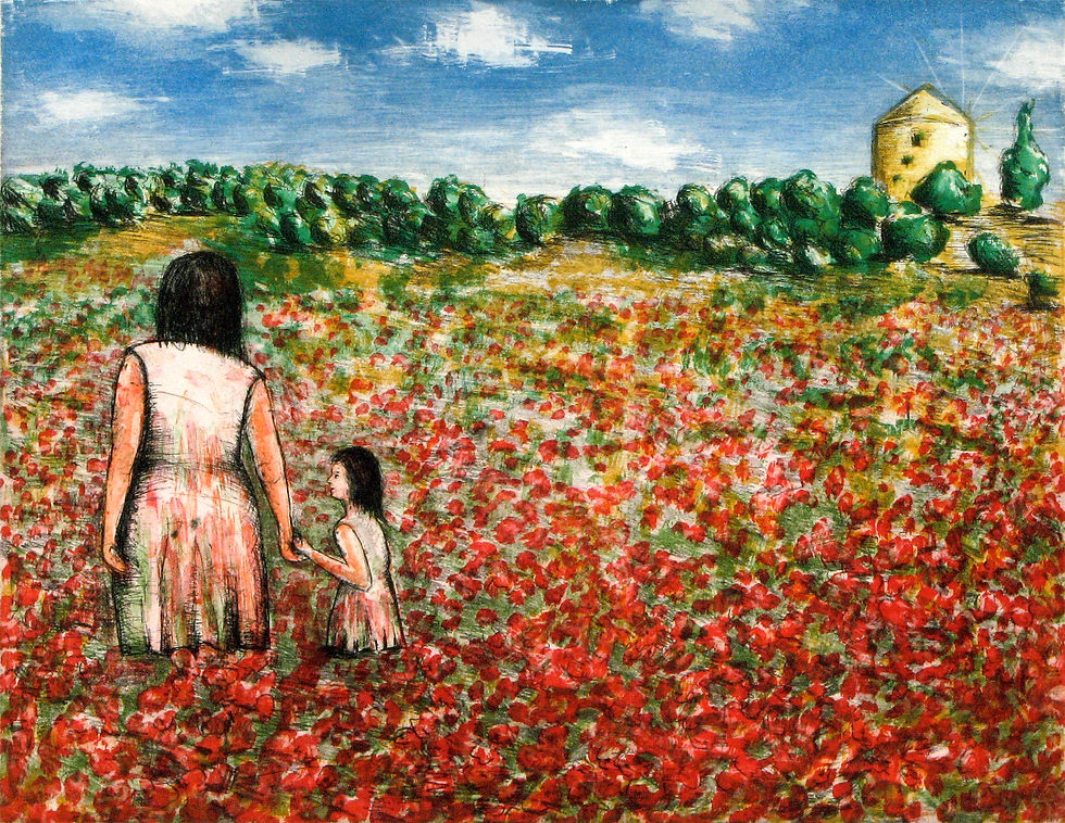 Walking through the poppy fields