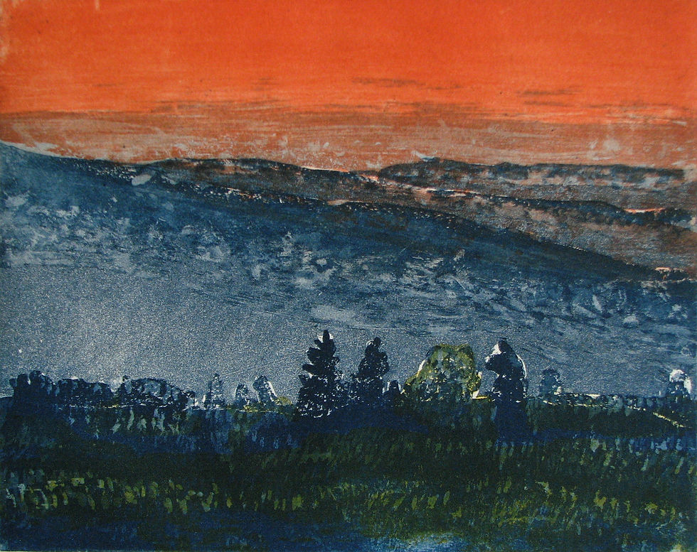 Sunrise over mountains (2nd state)