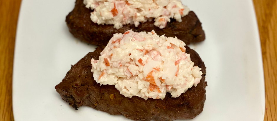 Backstrap Topped with Crab Dip