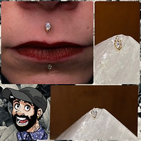 18kt gold lip piercing available at classic city tattoo athens, ga