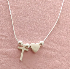 Collar Cruz y Corazon