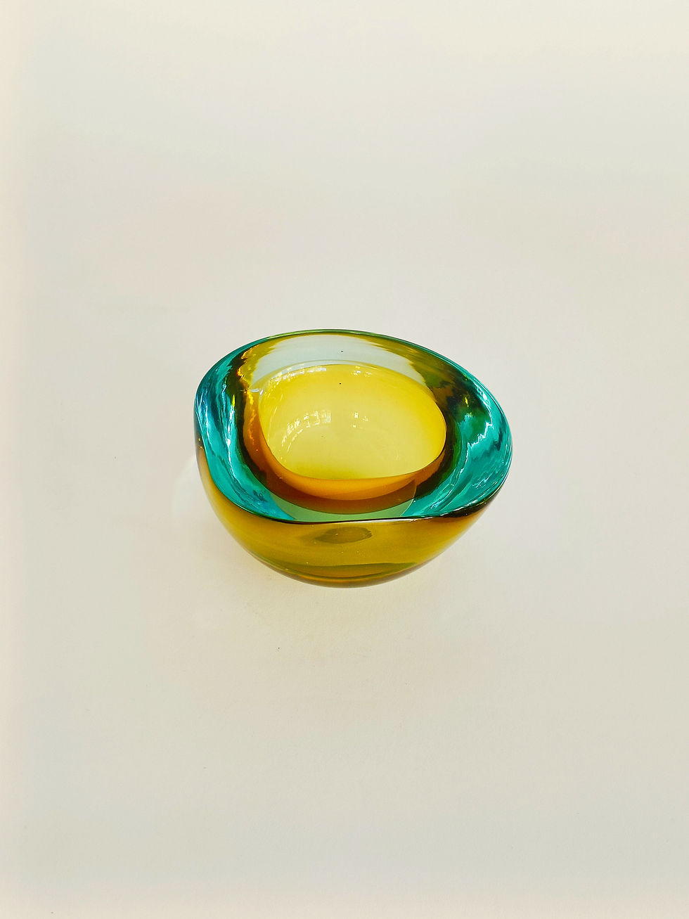 Thumbnail: Murano amber/blue glass bowl 