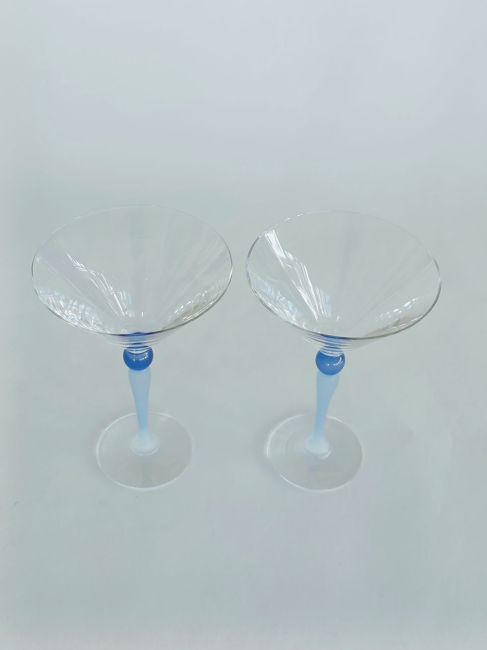 Thumbnail: set of 2 cocktail glasses with blue bubble stem