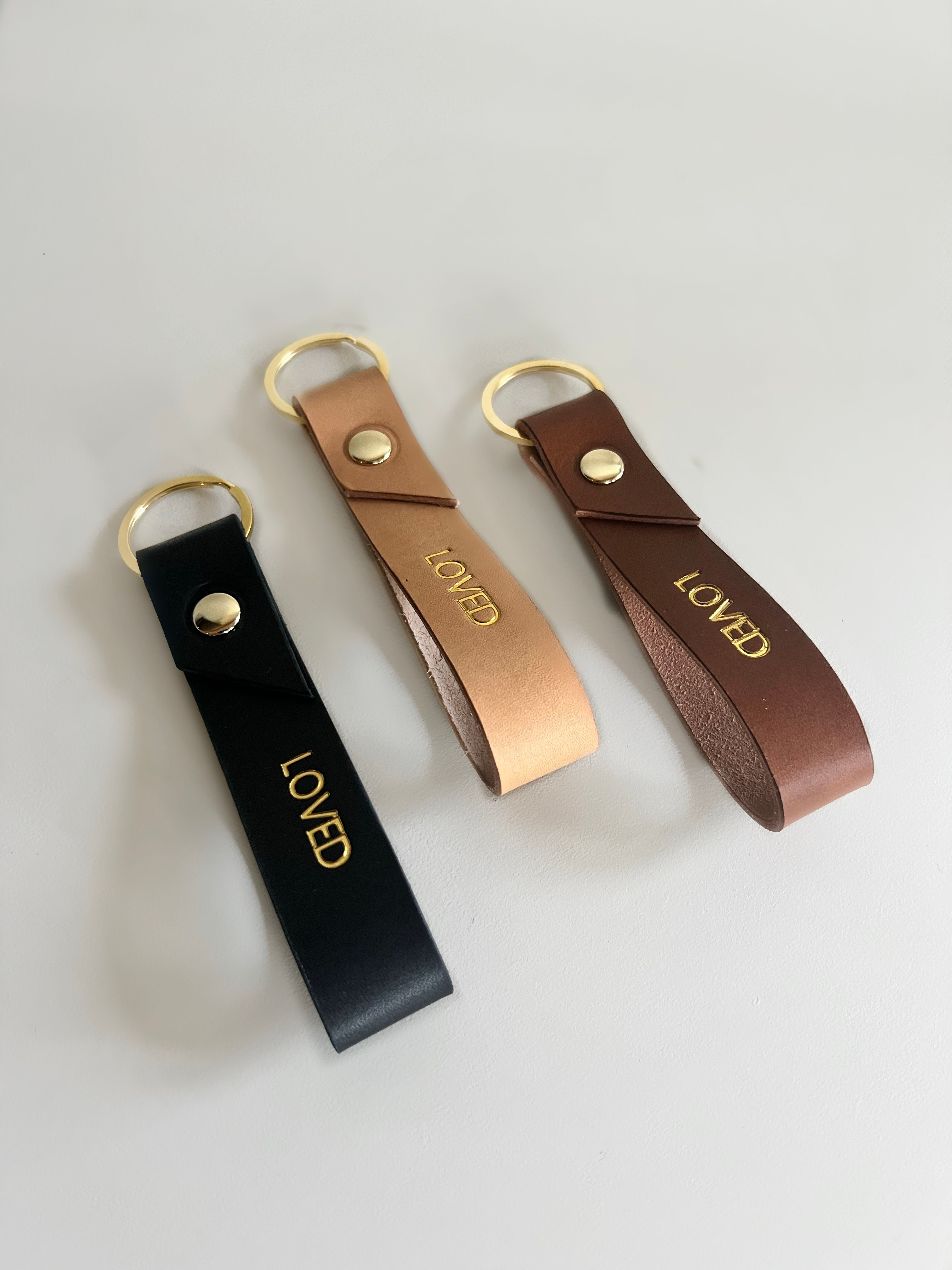 LOVED- Leather Keychain