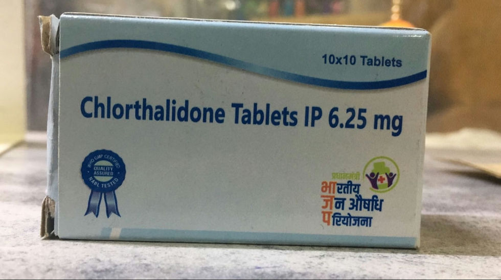 Chlortharidone 6.25 mg , 10 tablets, 1 strip