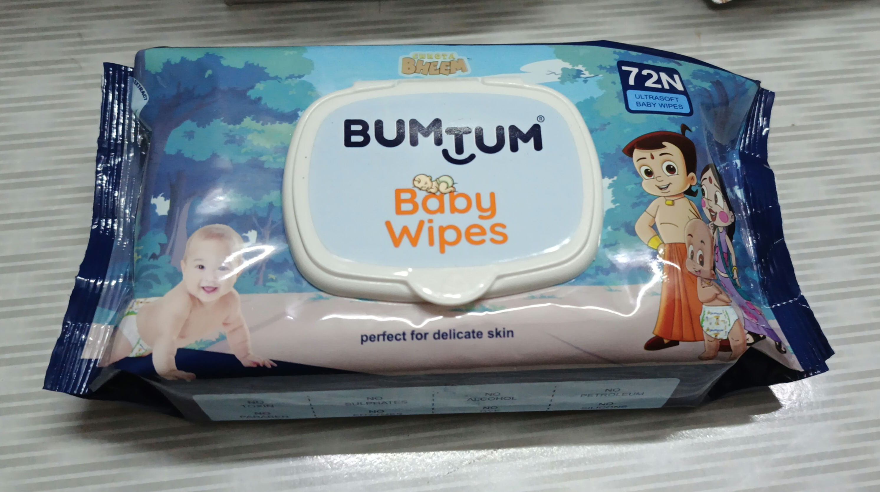 BUMTUM BABY WIPES, 72 PCS