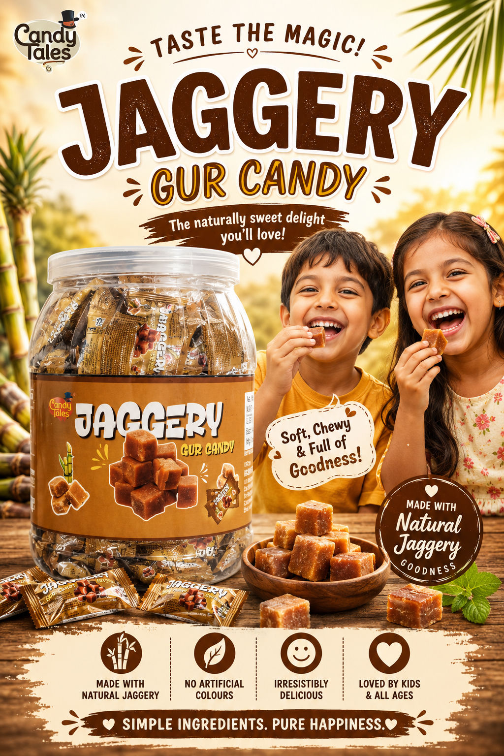 CANDIES , JAGGERY CANDIES ,160 pcs in a Jar