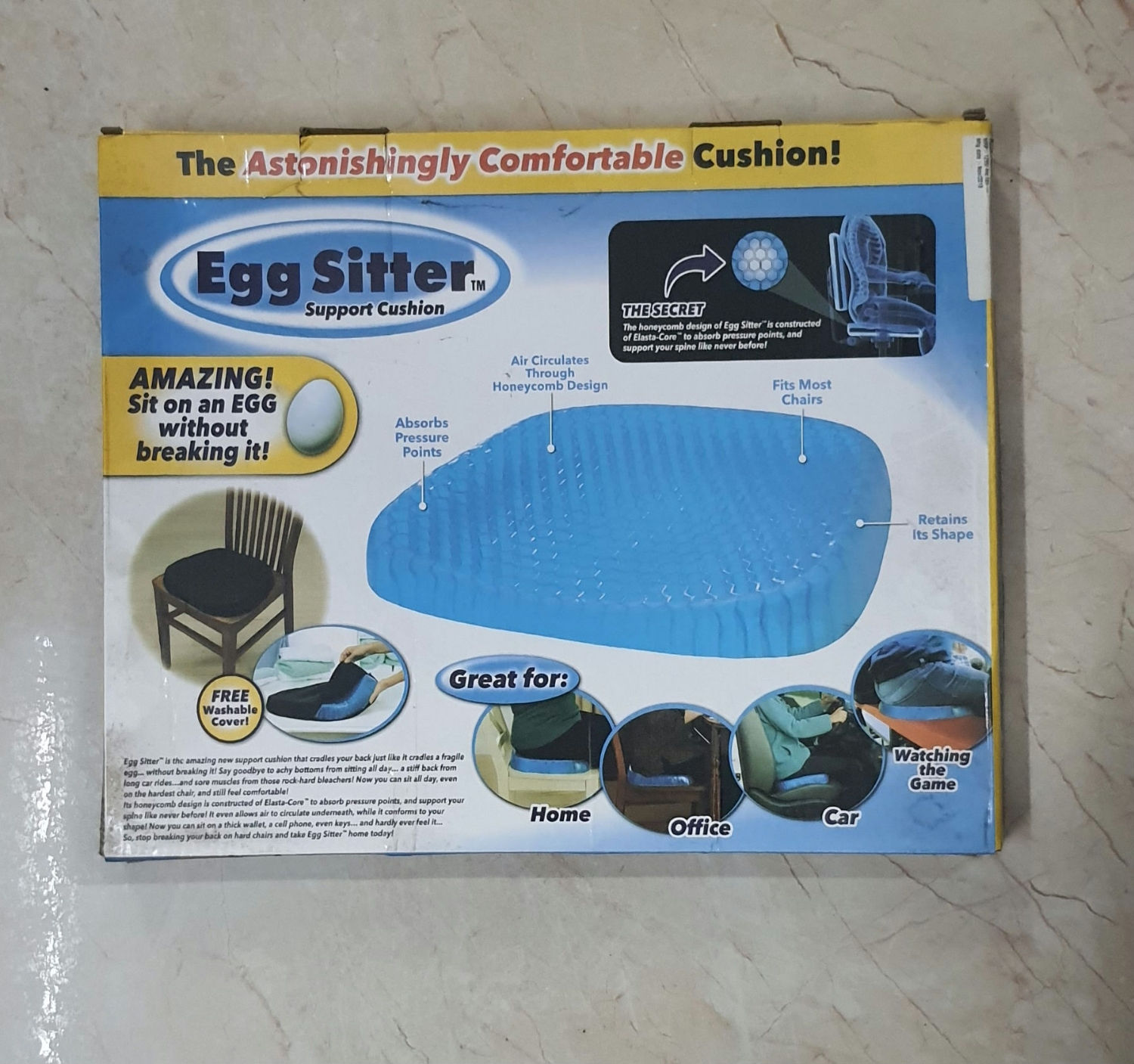 Rubber gel soft cushion for sitting posture correction 