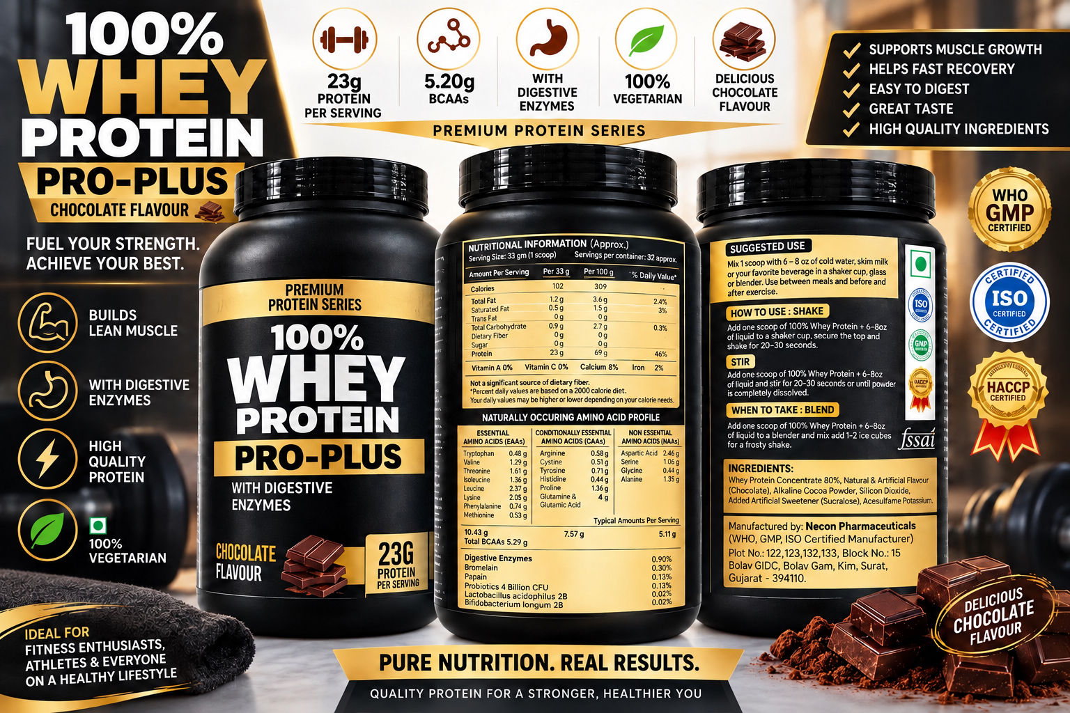 100% WHEY PROTEIN, 2.2 lbs or 1 kg