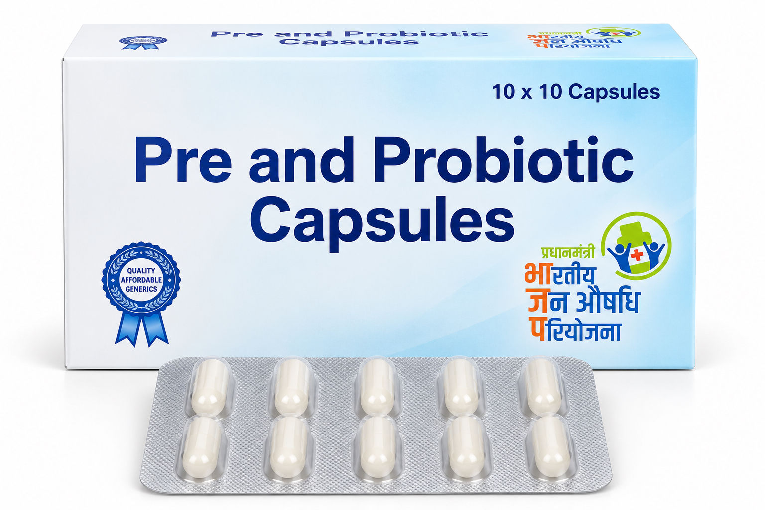 JANAUSHADHI PRE AND PROBIOTIC, 10 capsules