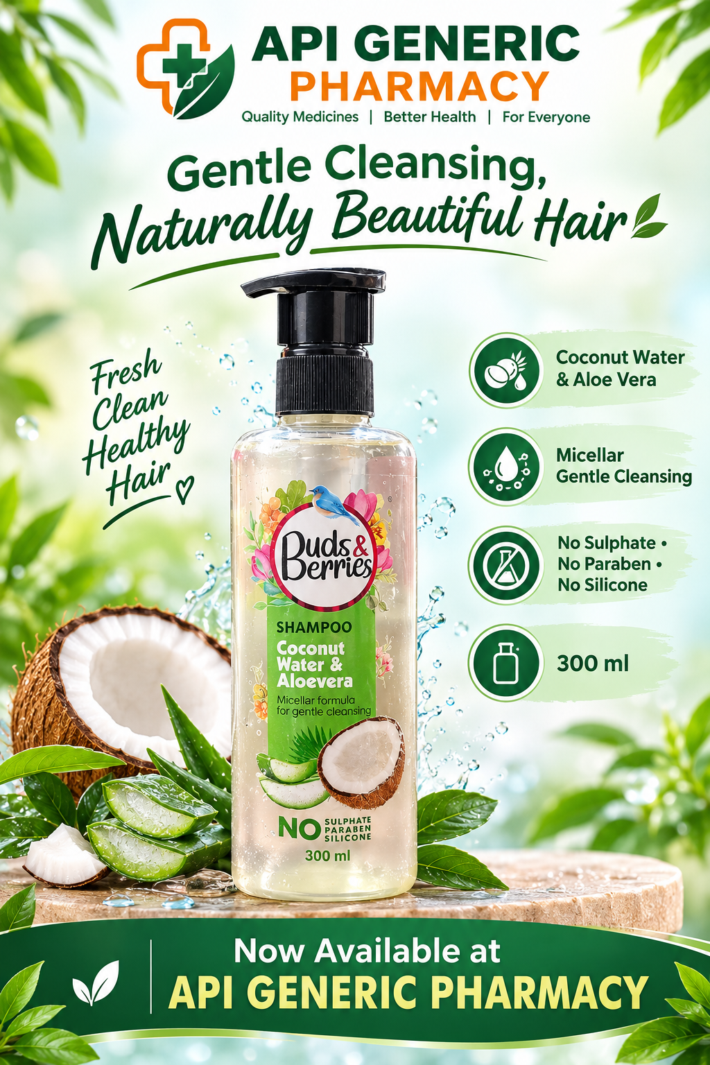 Buds & Berries Shampoo , 300 ml