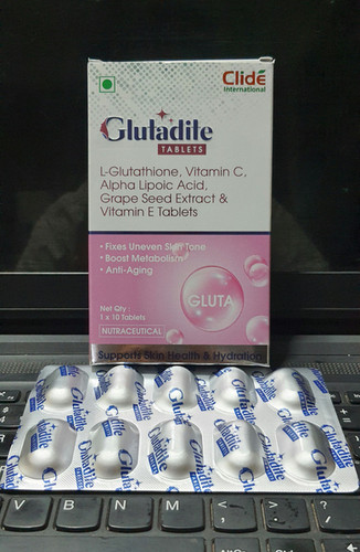 l glutathione vitamin c alpha lipoic acid grape seed extract Glutadite, L-Glutathione, Vit. C, Alpha Lipoic Acid, Grape Seed Extract, 10 Tab