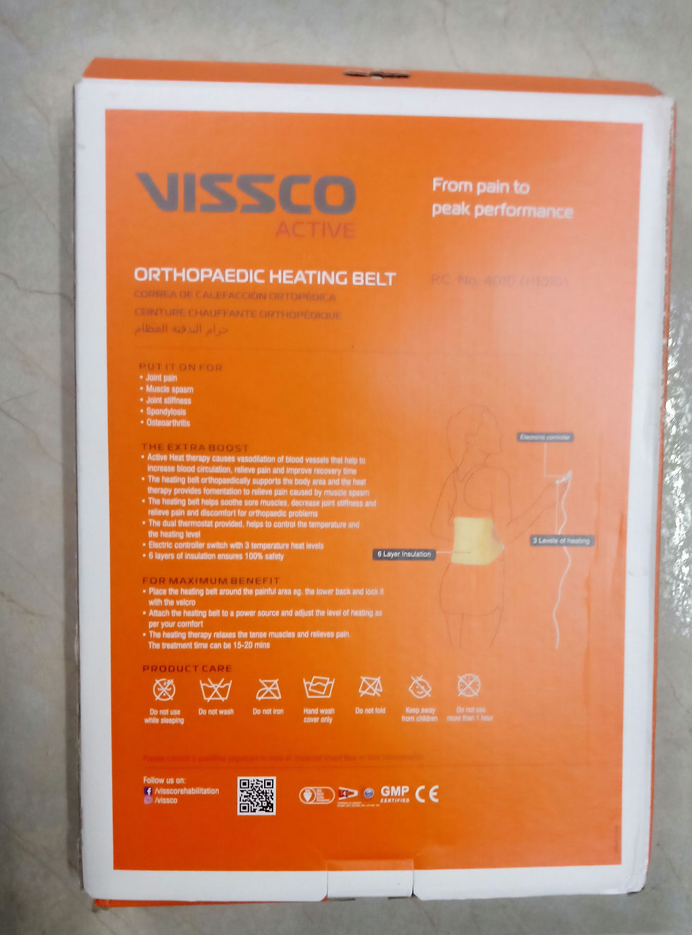 Thumbnail: VISSCO ORTHOPAEDIC HEATING BELT, REGULAR SIZE , 1 PC