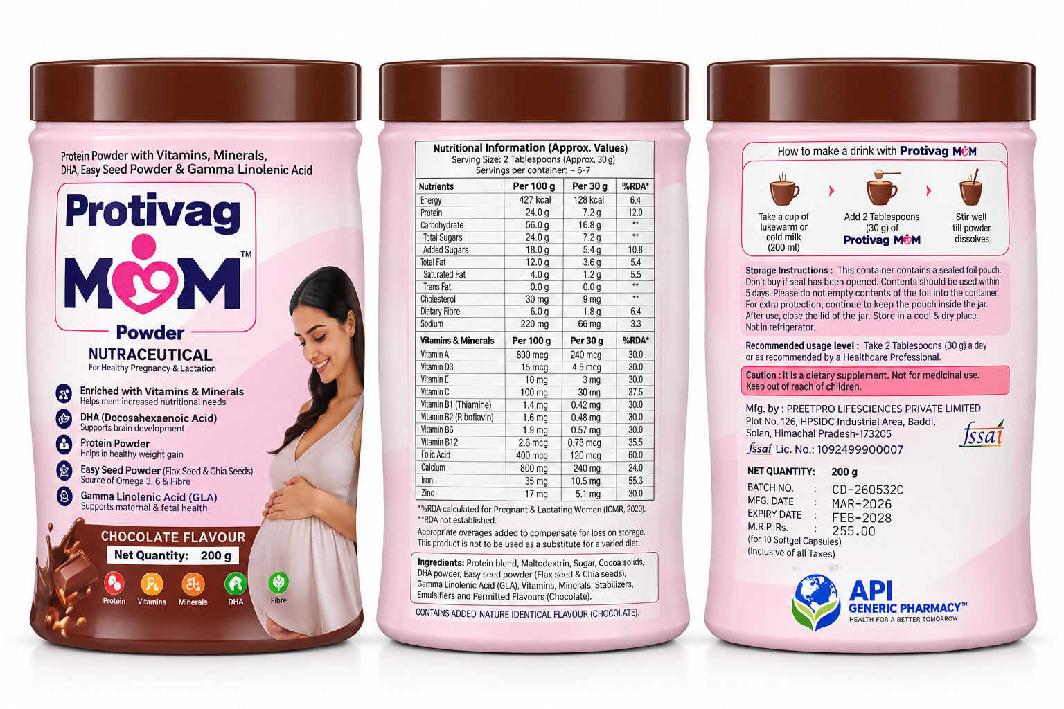 PROTIVAG MOM PROTEIN POWDER 200GM