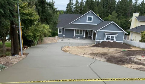 newly paved long driveway