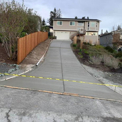 long concrete driveway