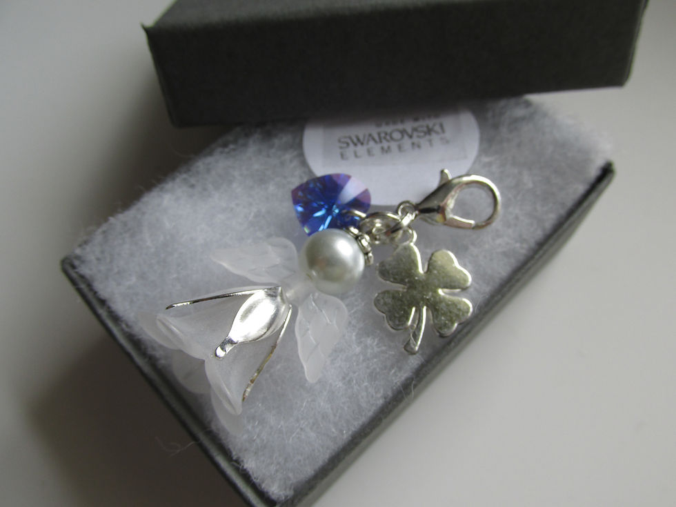 Thumbnail: Wedding Gift for The Bride - Something Blue Crystal Heart / Lucky Clover S