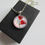 Thumbnail: Handmade Red Poppy Inspired Print - Glass Pendant Chain Necklace