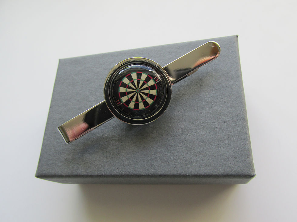 Thumbnail: Handmade Sports Inspired - Darts Themed - Silver Plated Tie Pin Slide