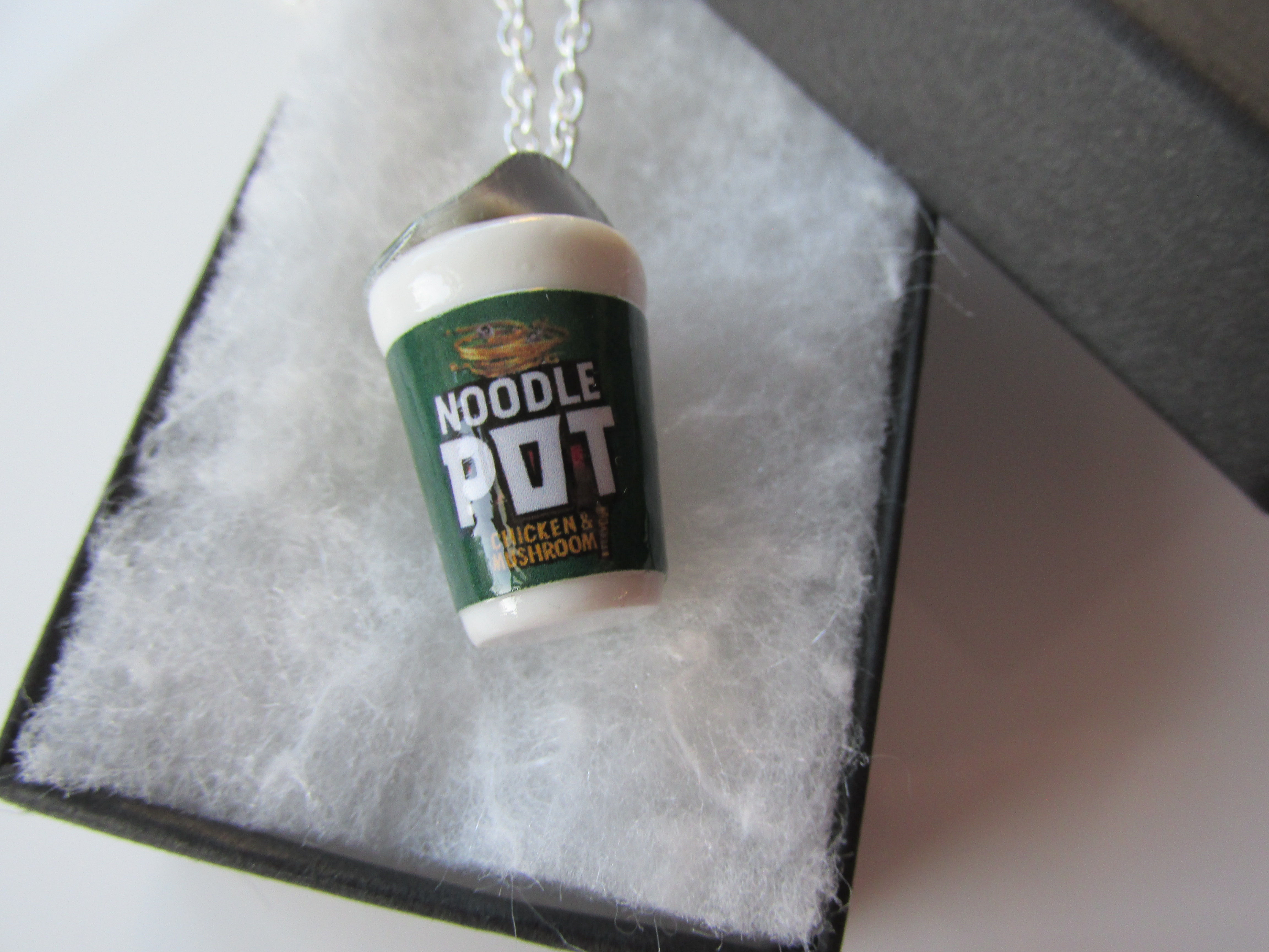 Handmade Novelty Miniature Noodle Pot Inspired Pendant Necklace