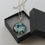 Thumbnail: Handmade Blue Green Dragonfly Print - Glass Pendant Chain Necklace